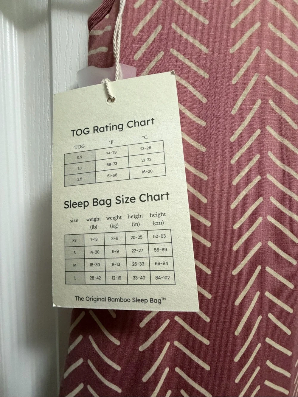 NWT Kyte Baby Dusty Rose Herringbone Sleep Bag L 2.5 TOG Bamboo Wearable Blanket